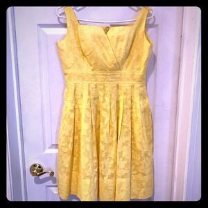 Donna Morgan size 10 yellow fit flare cotton dress